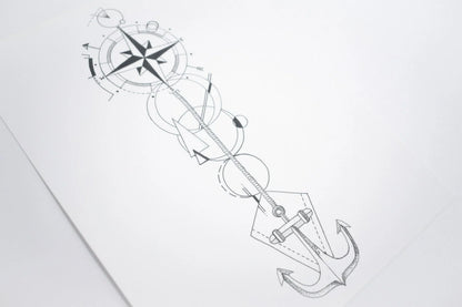Compass Anchor Print
