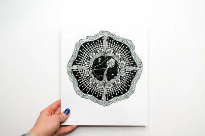 Aquarius Zodiac Mandala Print