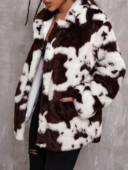 Cow Print Loose Coat