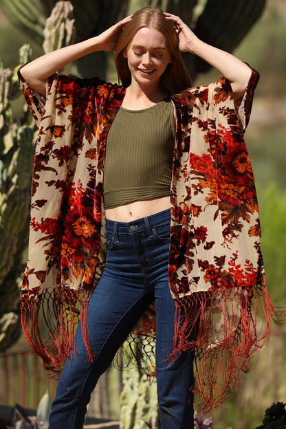 Burnout Fringe Kimono