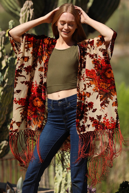Burnout Fringe Kimono