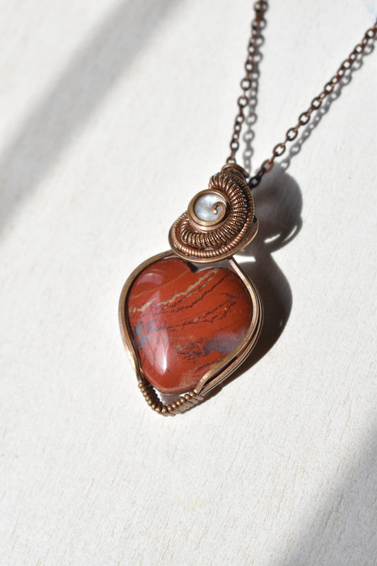 Red Jasper Heart Pendant