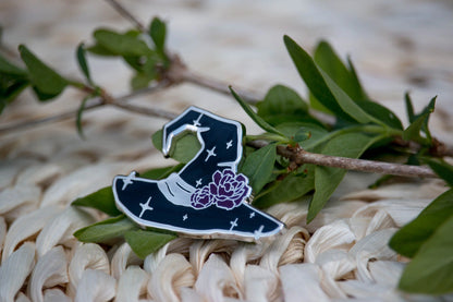 Peony witch hat pin
