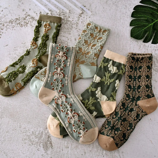 Retro Embossed Socks