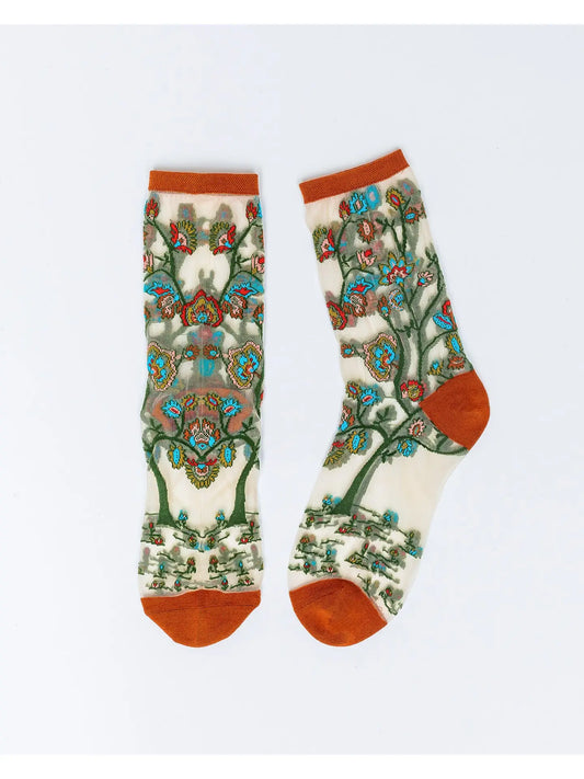 Tree of Life Sheer Crew Sock