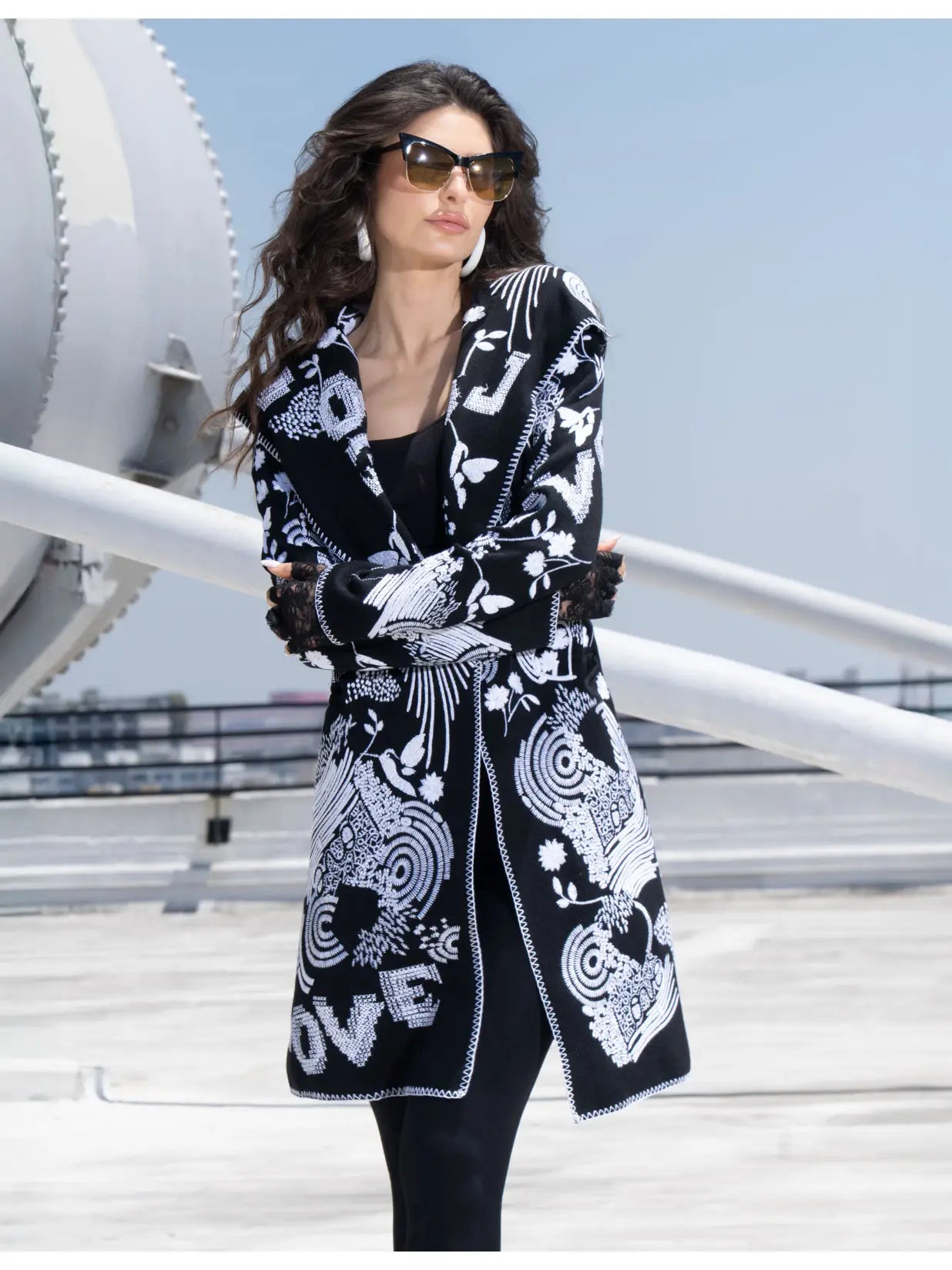 Love Is Black And White Cardigan