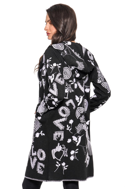 Love Is Black And White Cardigan