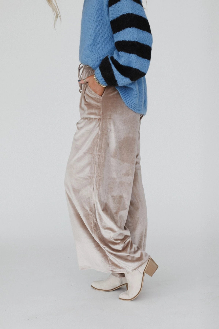 Relaxed Velvet Wide Leg Pant