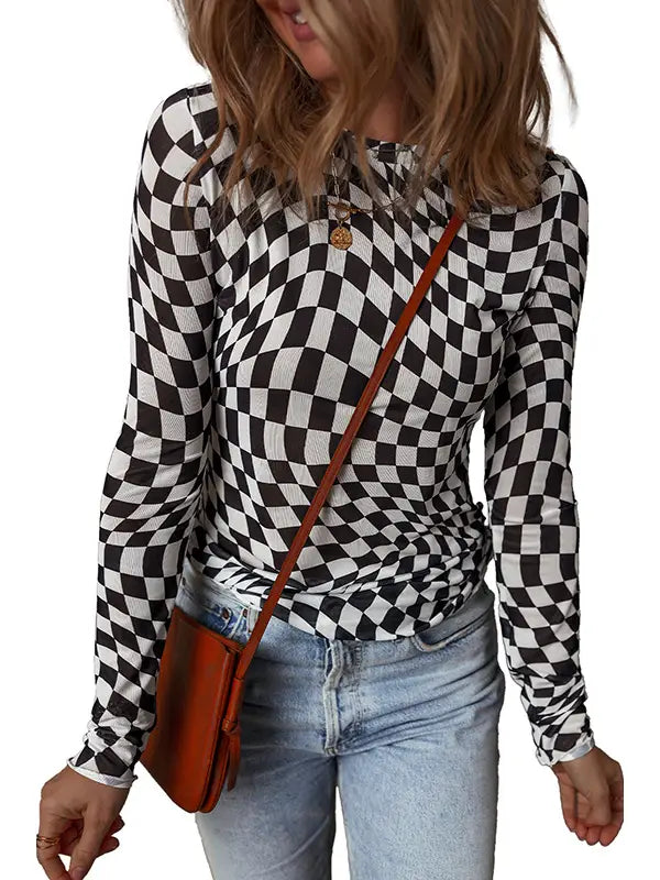 Classic Checkered Fitted Crewneck