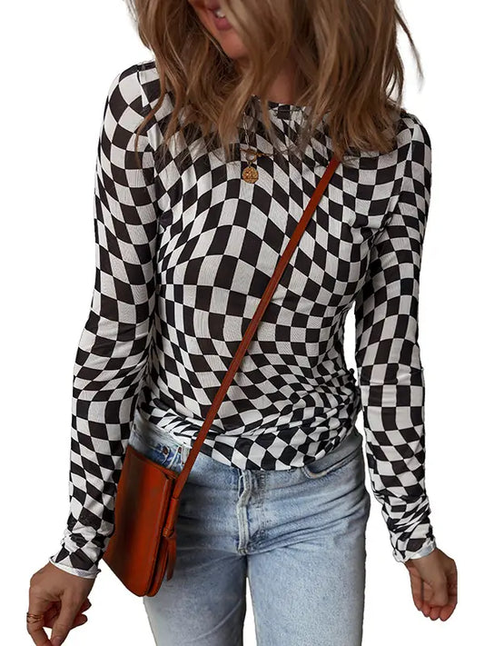 Classic Checkered Fitted Crewneck