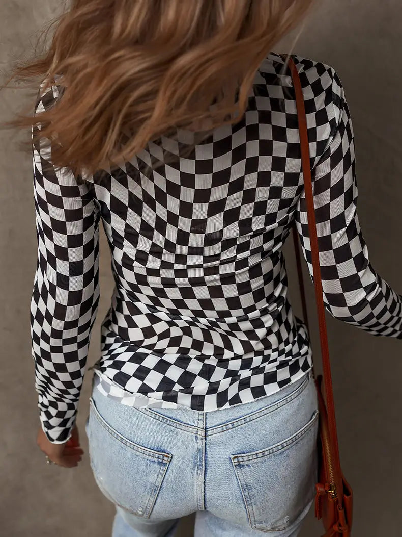 Classic Checkered Fitted Crewneck