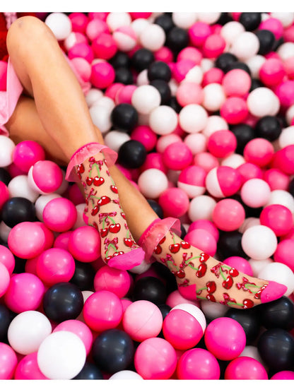 Cherry Bow Ruffle Socks