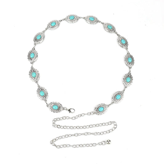 Turquoise Chain Waist Belt