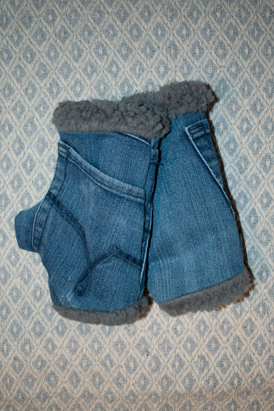 Blue Jean Fingerless Gloves