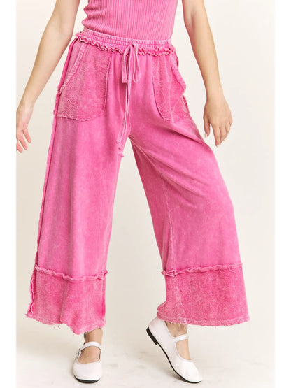 Mineral Wash Wide Pants *Raw Hem*