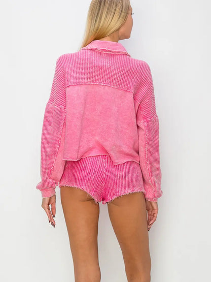 Button Down Cropped Shacket