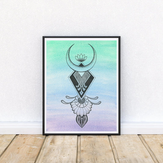 Marine Watercolor Print