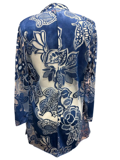 Fields Of Blue Lace Embroidered Kimono