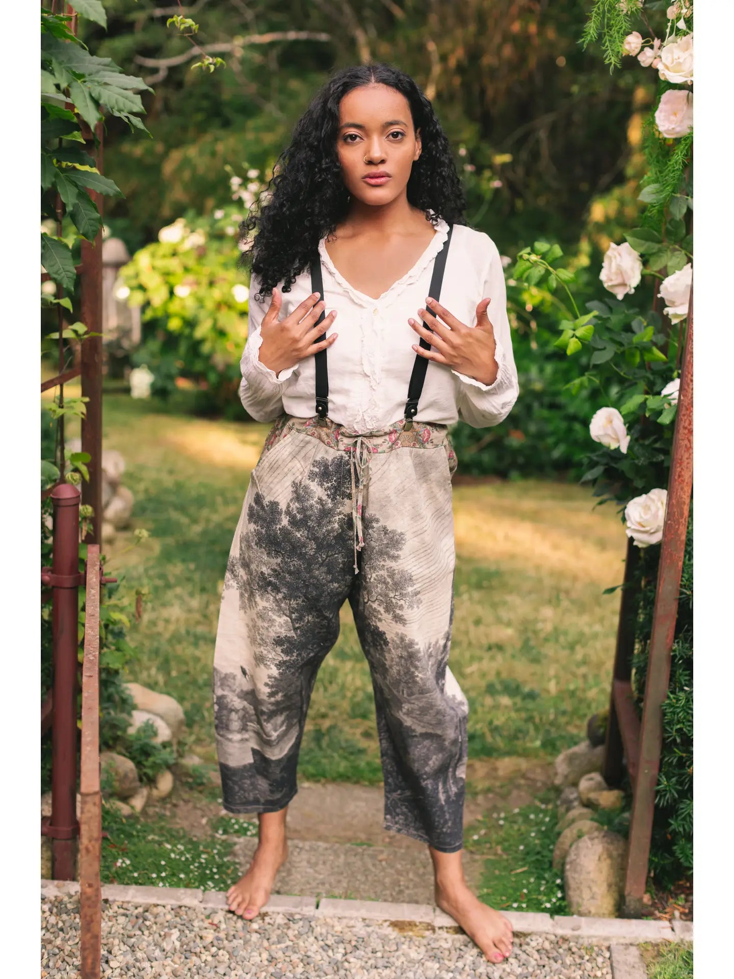 Still I Rise Linen Cropped Artist Pant
