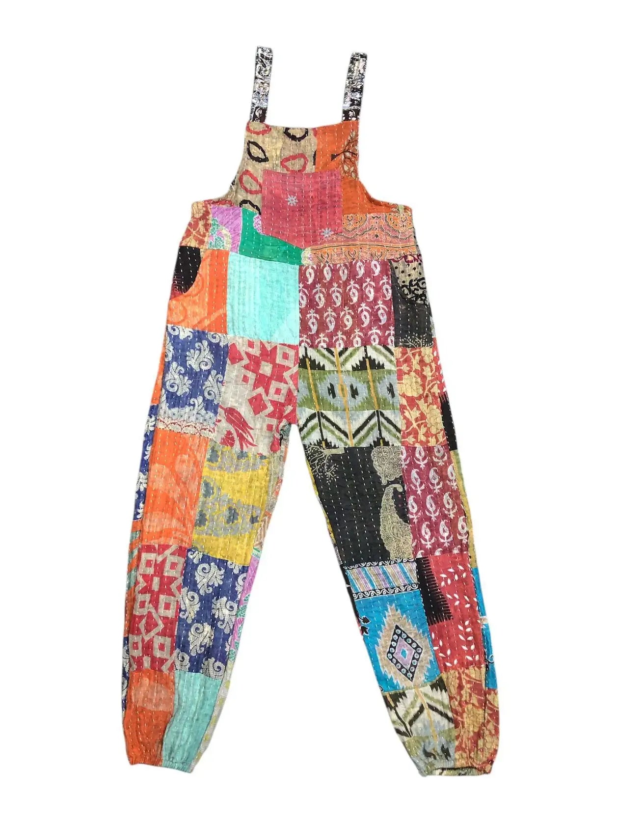 Cotton Multi Patchwork Bottom Closer Kantha Overall