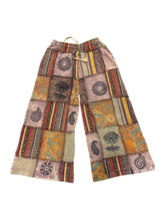Cotton Patchwork Wide Leg Musical Palazzo Pant