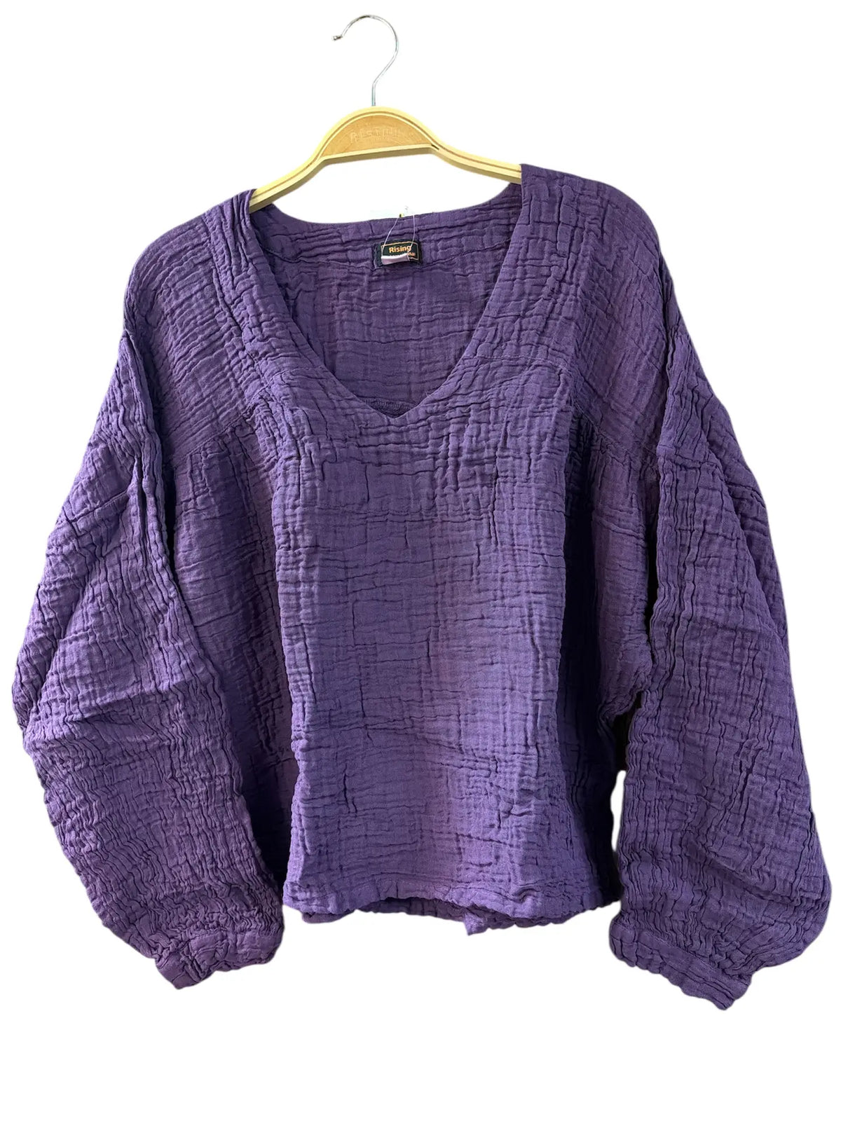 Cotton V Neck Long Sleeve  OS