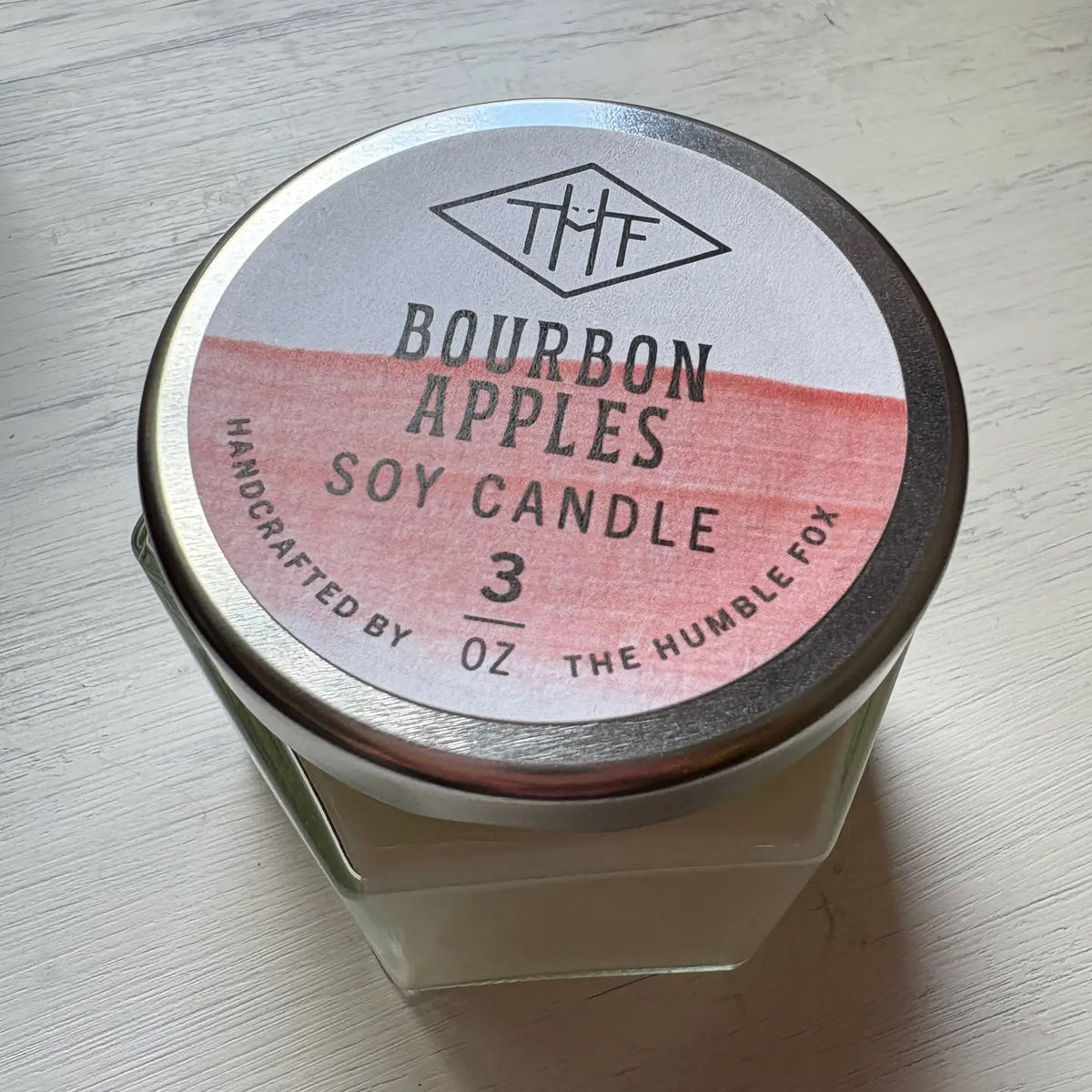 Bourbon Apples Soy Candle - 3oz Hexagon Jar