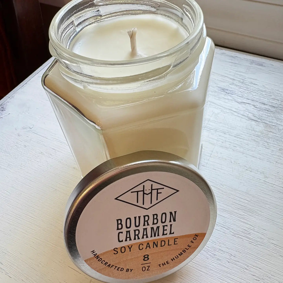 Butterscotch Brûlée Soy Candle - 3oz Hexagon Jar