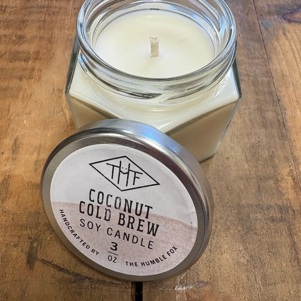 Coconut Cold Brew Soy Candle - 3oz Hexagon Jar