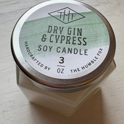 Dry Gin And Cypress Soy Candle - 3oz Hexagon Jar