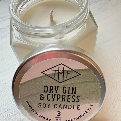 Dry Gin And Cypress Soy Candle - 3oz Hexagon Jar
