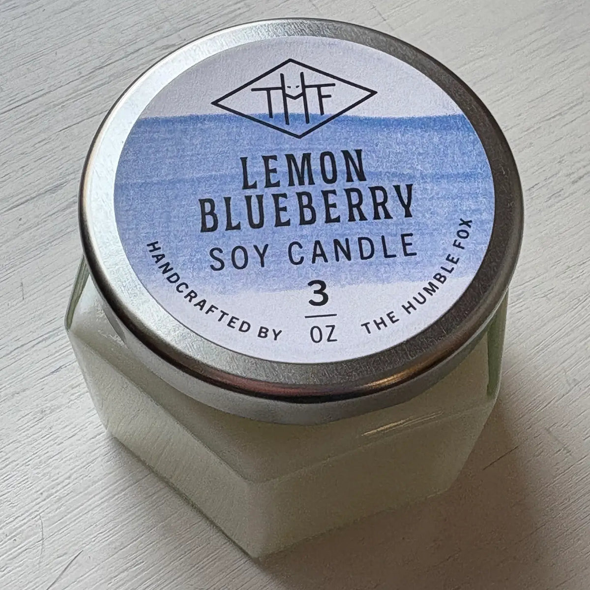 Lemon Blueberry Soy Candle - 3oz Hexagon Jar