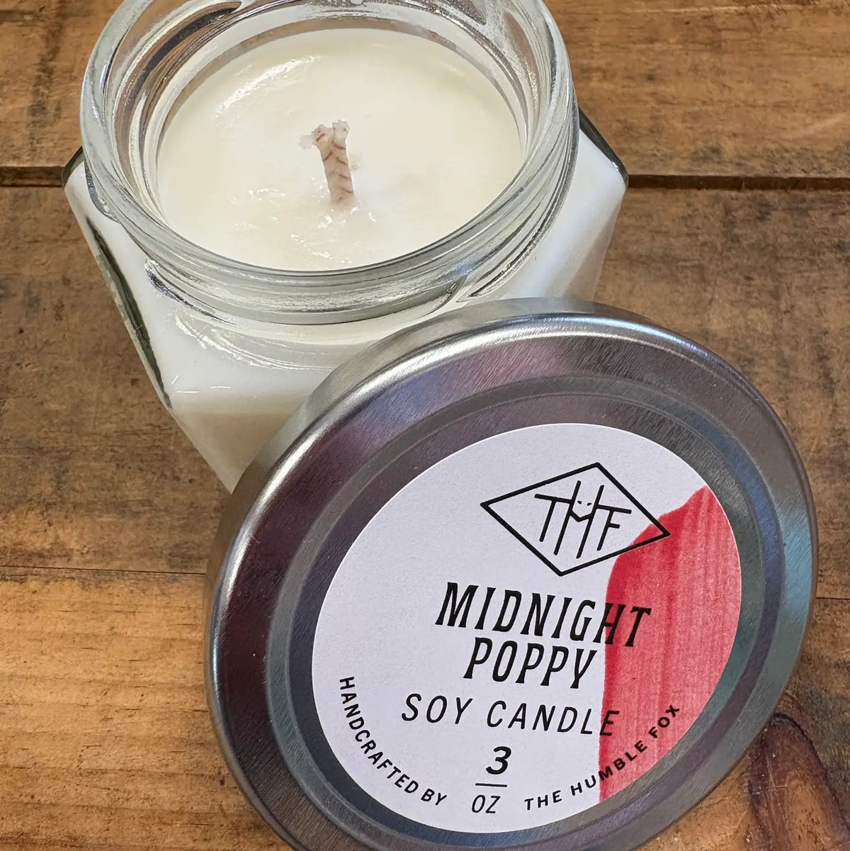Midnight Poppy Soy Candle - 3oz Hexagon Jar