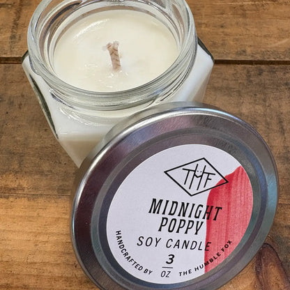 Midnight Poppy Soy Candle - 3oz Hexagon Jar