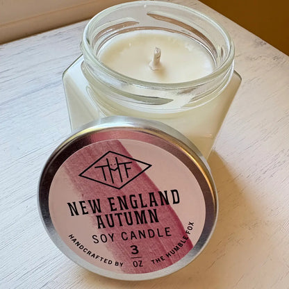 New England Autumn Soy Candle - 3oz Hexagon Jar