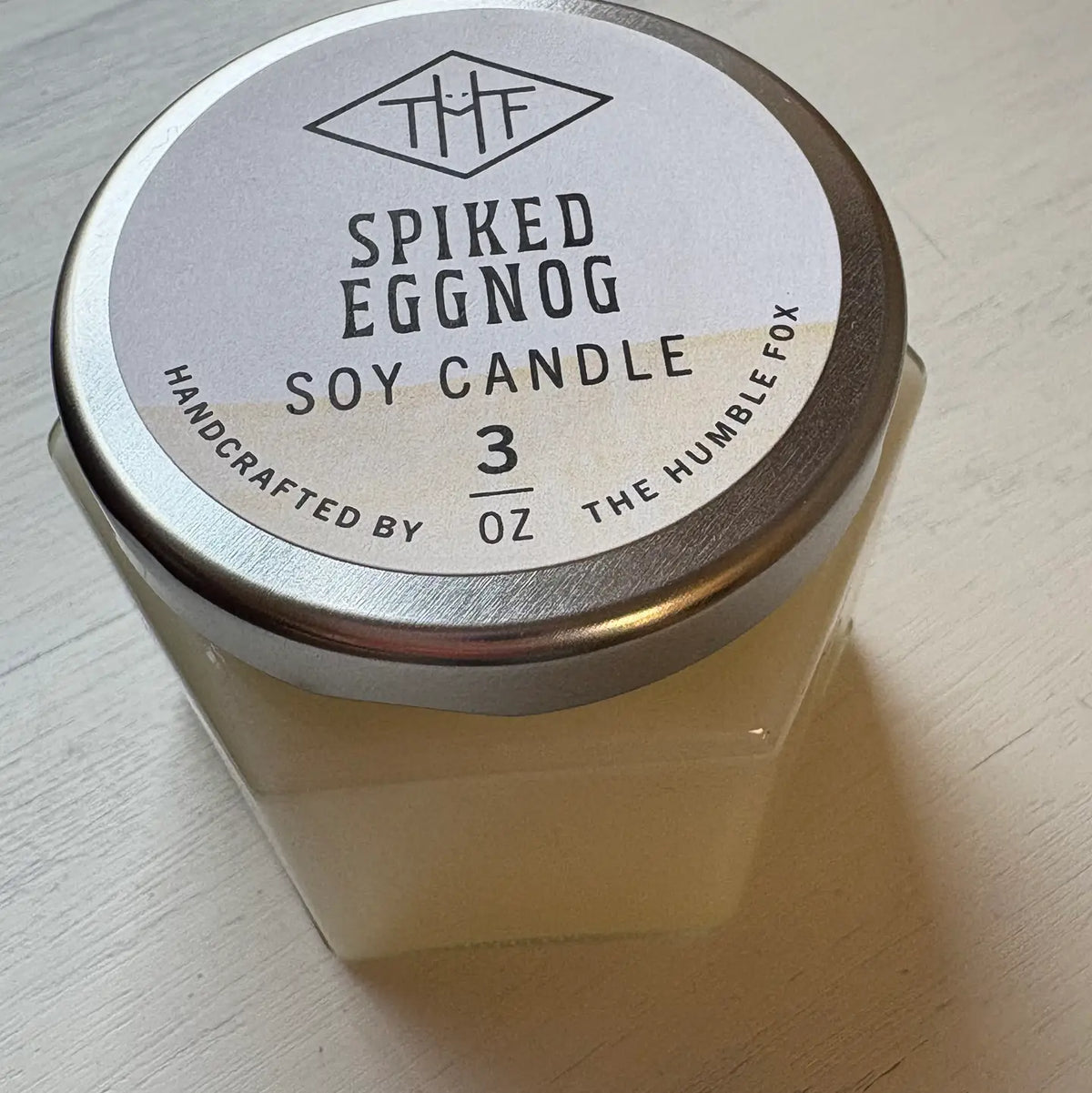 Spiked Eggnog Soy Candle - 3oz Hexagon Jar