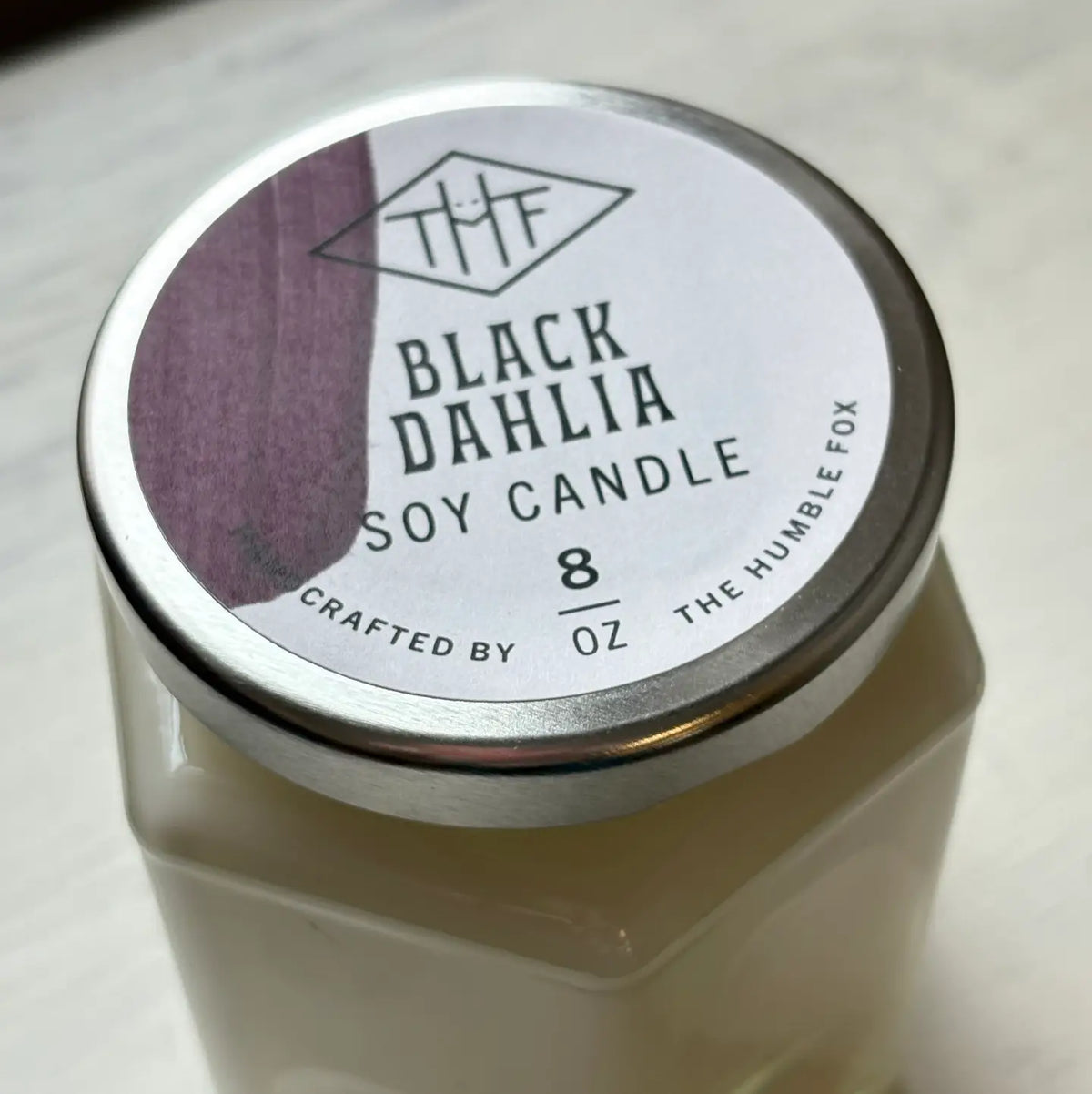 Black Dahlia Soy Candle - 8oz Hexagon Jar