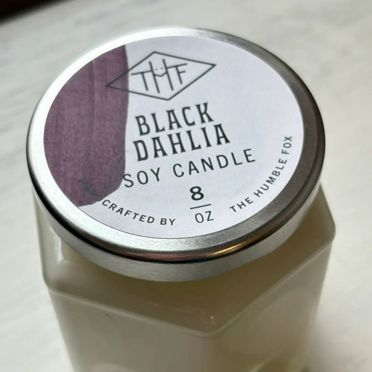 Black Dahlia Soy Candle - 8oz Hexagon Jar