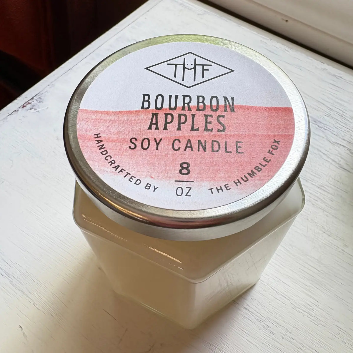 Bourbon Apples Soy Candle - 8oz Hexagon Jar