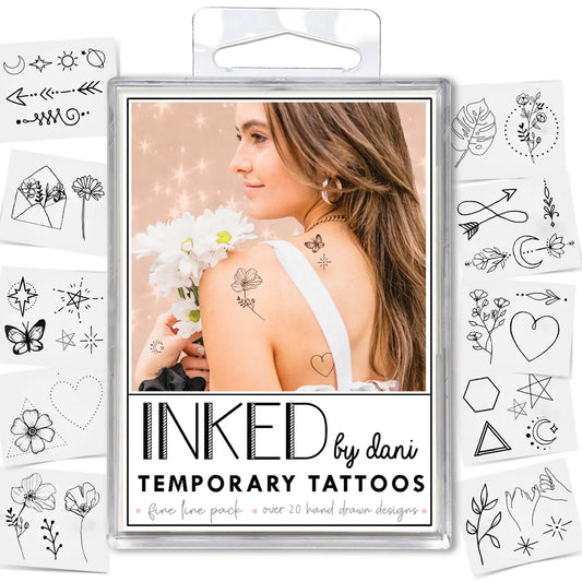 Fine Line Temporary Tattoo Pack - INKED by Dani