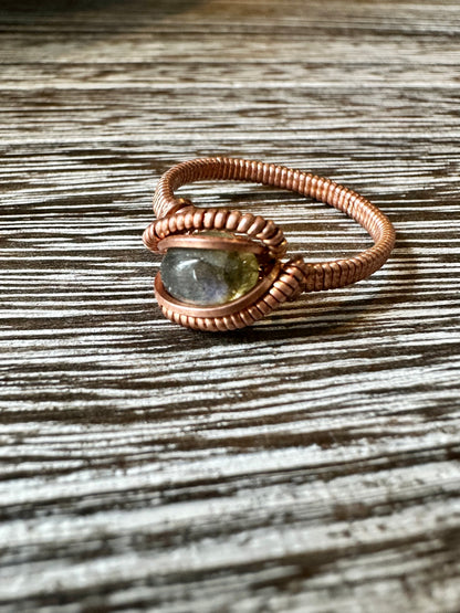 Simple Labradorite Ring (8.5)