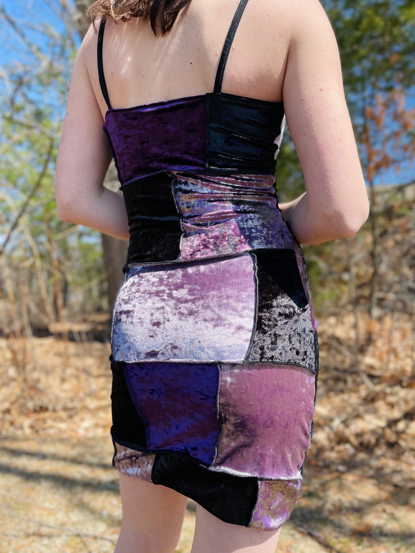 Velvet Mini Dress (Purple)